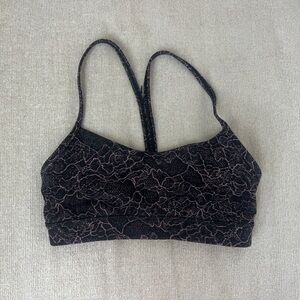 Lululemon Flow Y Bra *Nulu – Lacescape Spanish Rose Black